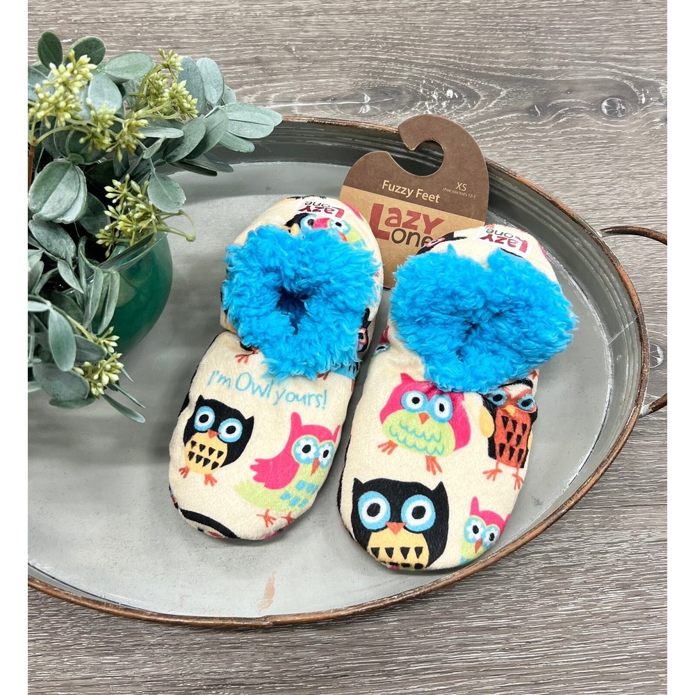 Lazy One Owl Yours Fuzzy Feet Youth 12-1 (XS)